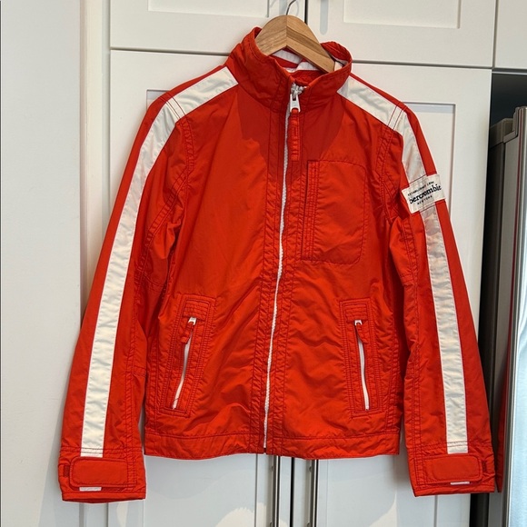 Abercrombie Saranac Lake Jacket Orange & White Jacket Kid's Size Large - Picture 3 of 17